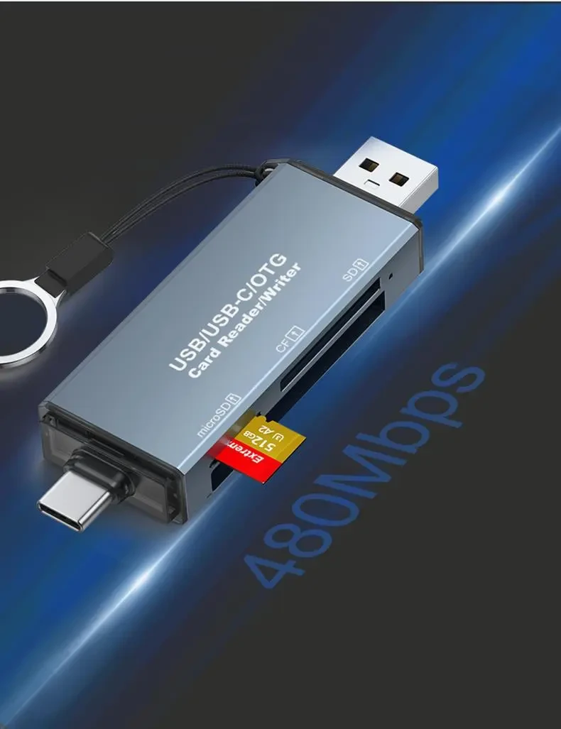 Cf Card Reader SD Car USB Three-in-one
