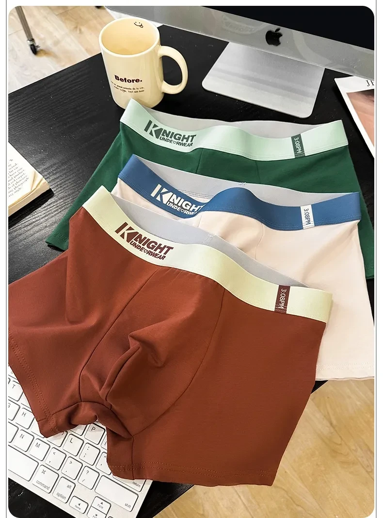 Simple Letter Men's Underwear Cotton Antibacterial Breathable Boxers