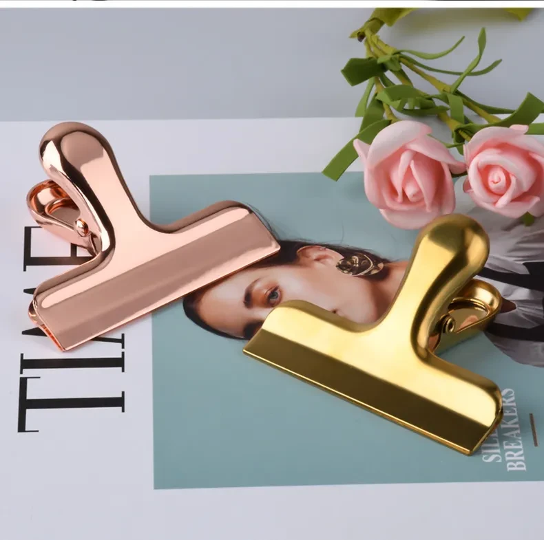 Light Luxury Stainless Steel Bill Office File Dovetail Clip
