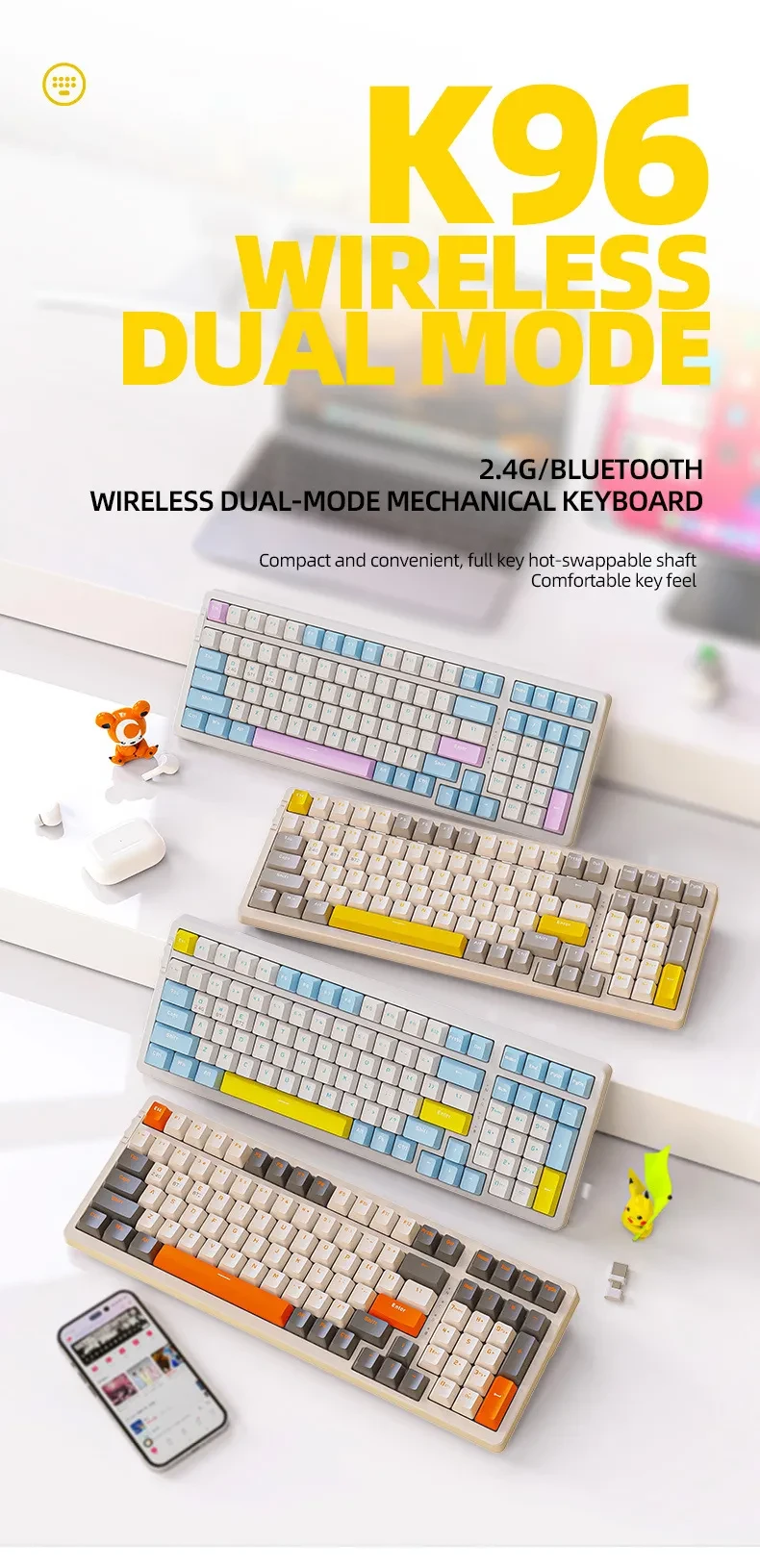 Bluetooth Wireless Dual-mode Mechanical Keyboard