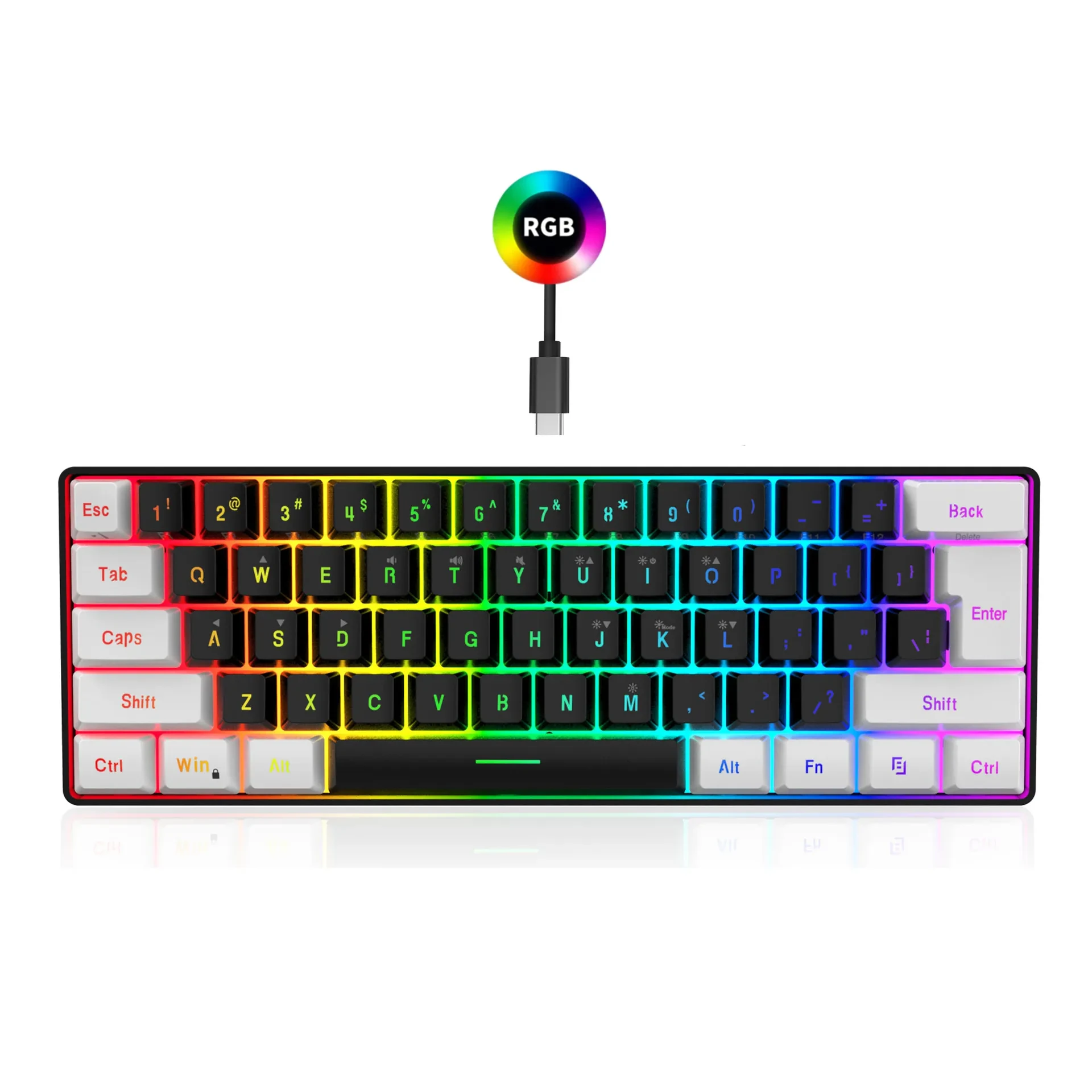 Simple Wired 61 Key Membrane Keyboard